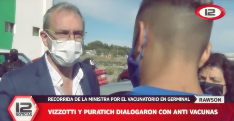 Vizzotti y Puratich se detuvieron a dar explicaciones sobre efectos adversos de “vacunas” a un personal trainer en Chubut