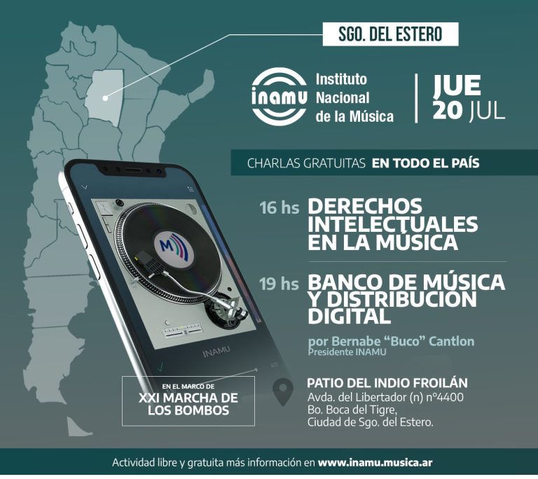 Dos charlas del INAMU en Santiago del Estero Derechos Intelectuales en la Música – Banco de Música y distribución digital